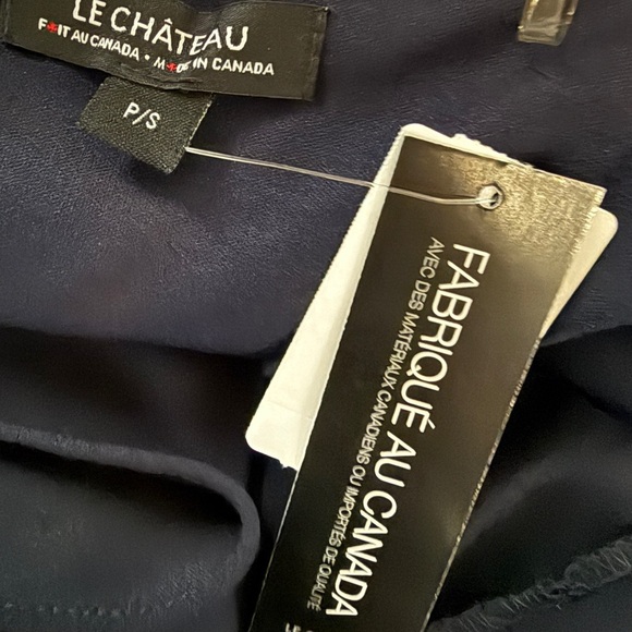 NWTS Le Chateau Dress, Off the Shoulder, Dark Navy, cocktail, holiday, sz S - Picture 9 of 11